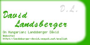 david landsberger business card